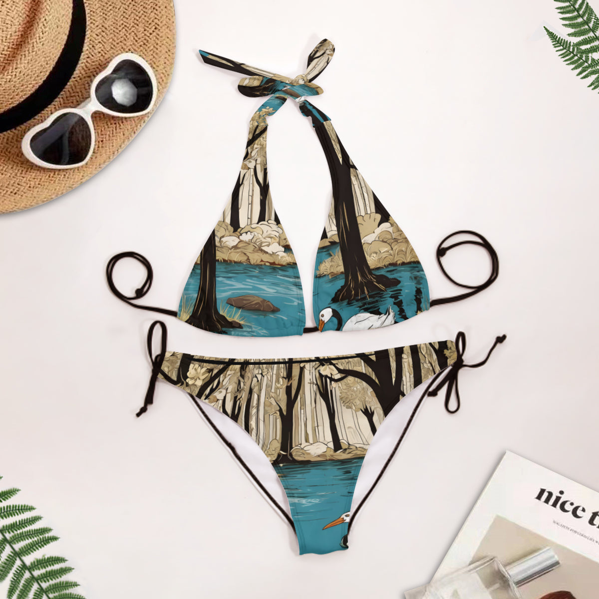 Landscape Wonder Bikini Swimsuit (Multi-Faceted Design)｜Polyester+Spandex