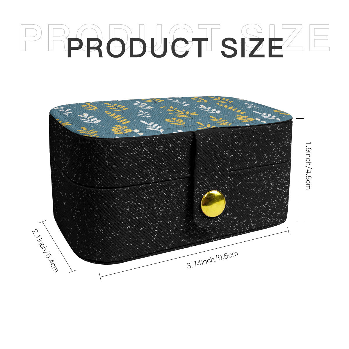 Floral Blue Portable Jewelry Box
