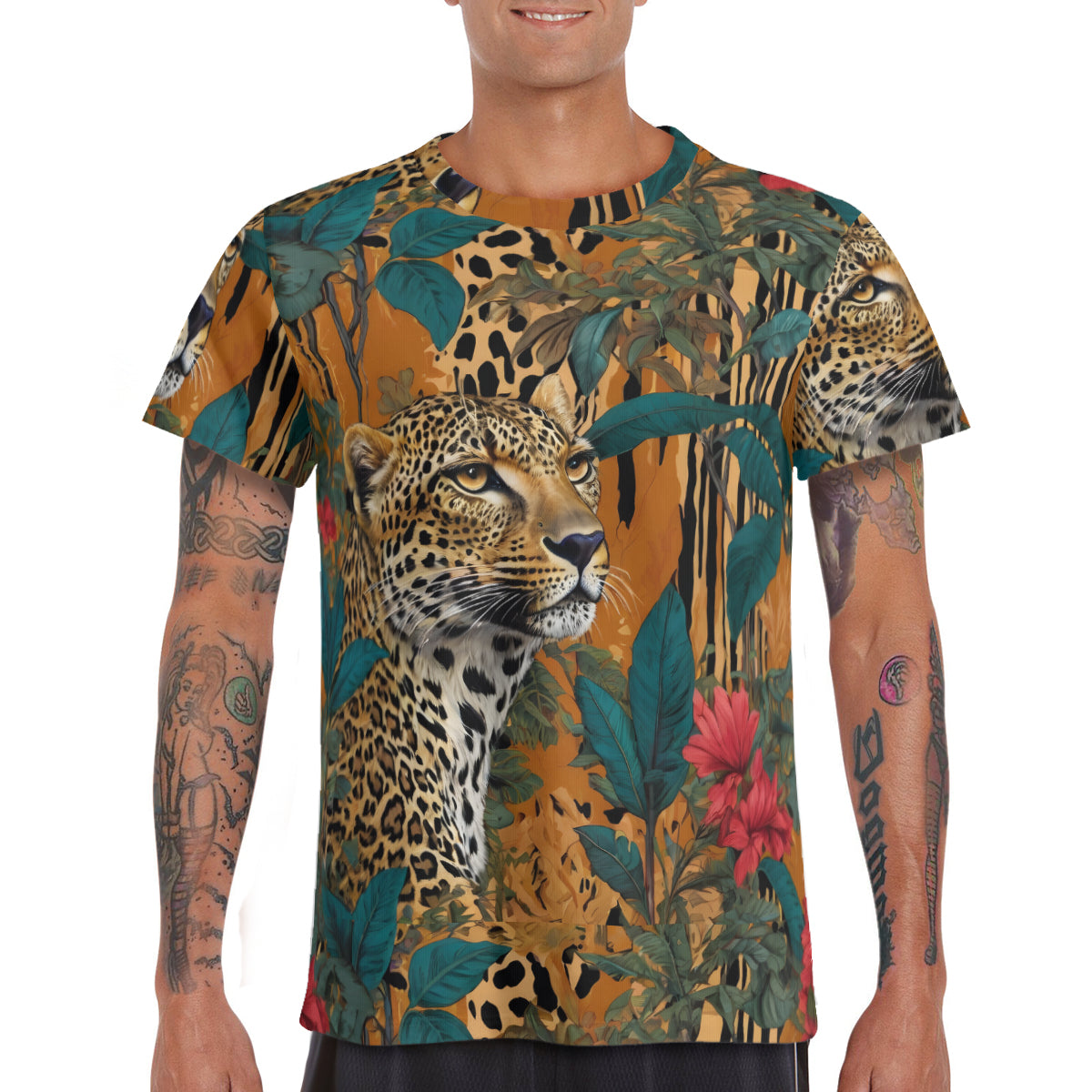 Warrior Leopard Men's Comfort T-Shirt | 190GSM 95%Polyester 5%Spandex