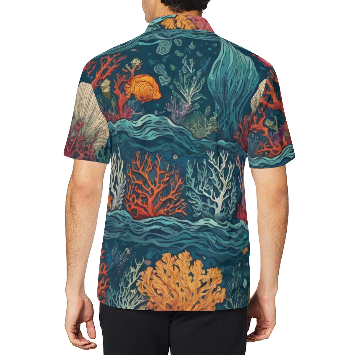 Under Sea Beauty Men's Premium European Size POLO Shirt | 95% Polyester+5% Spandex