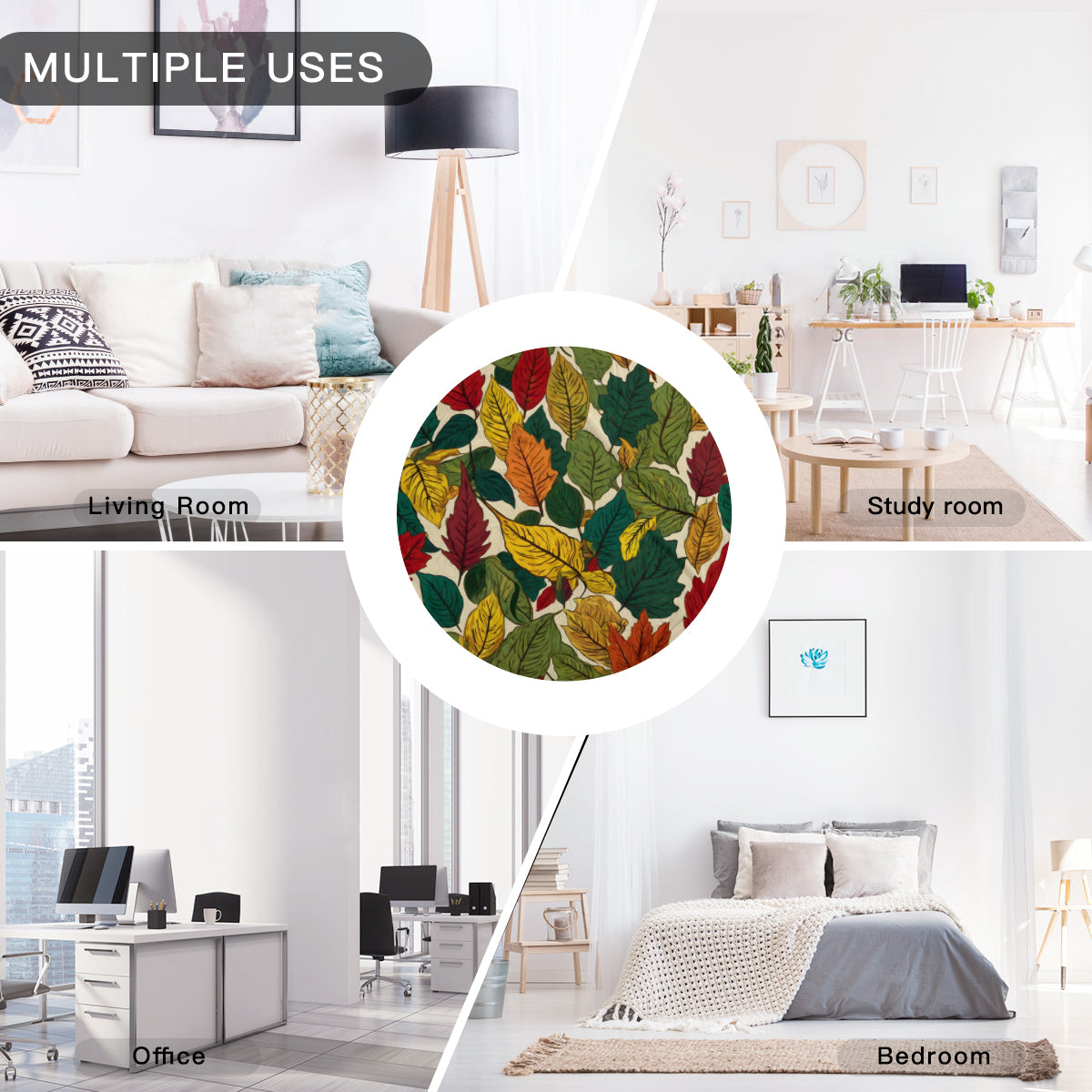 Awesome Leaves Round Blanket | 280GSM Flannel