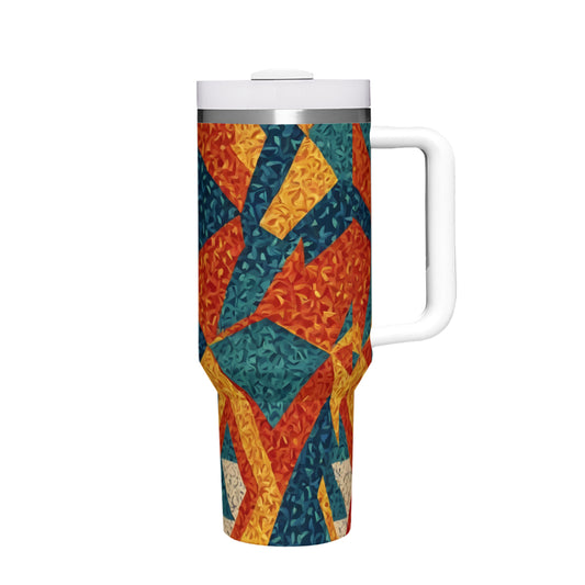 Abstract Pattern Large Capacity Tumbler with Handle(1100ml/40oz) | Stainless Steel 304