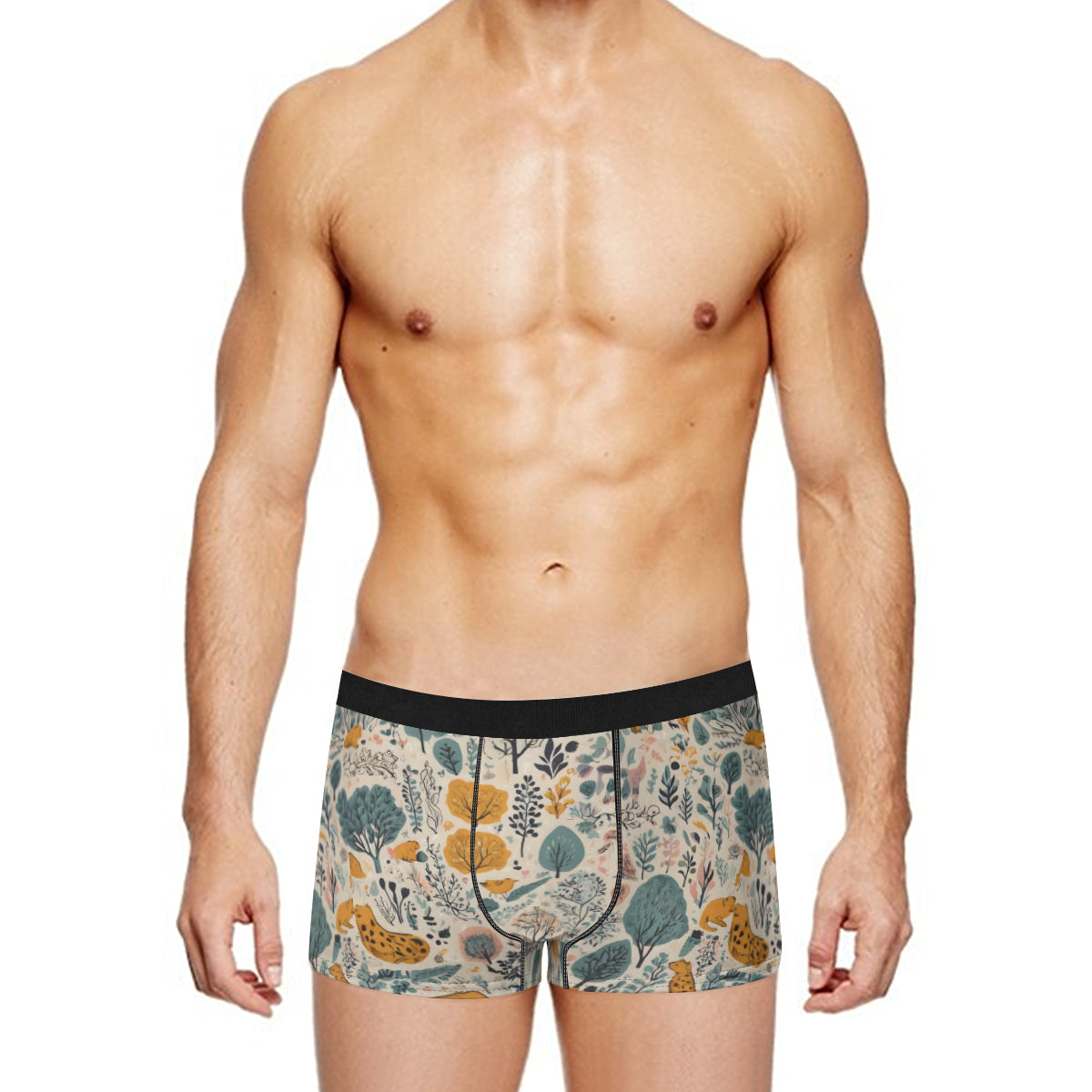 Abstract Floral Men's Underwear (Front and Back Design)丨Polyester