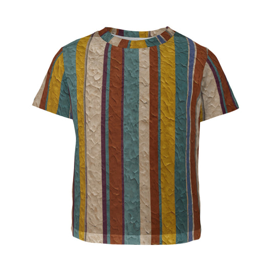 Strip Design Mesh Children's T-Shirt | Polyester