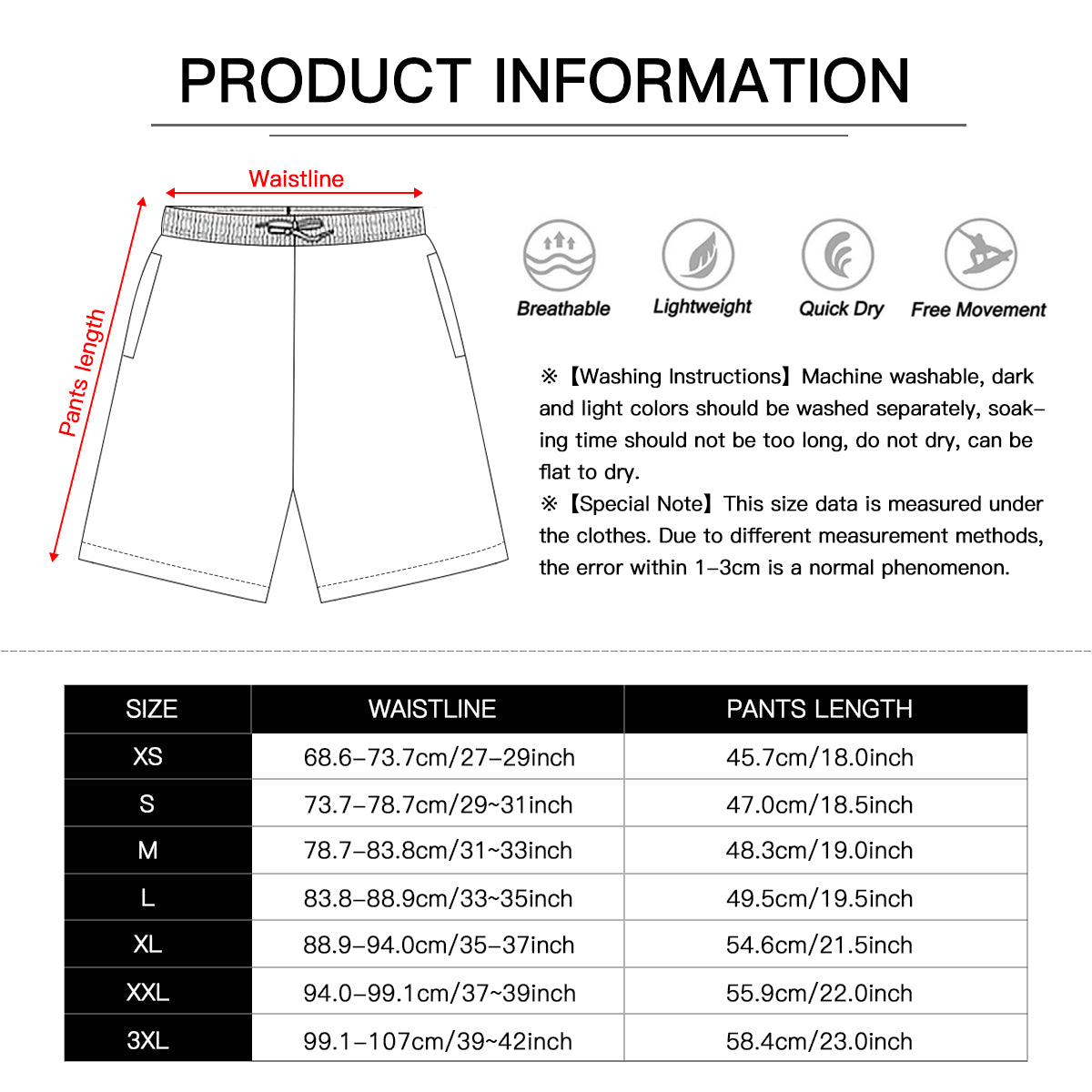 Landscape Wonder Men's Casual Shorts Double-Layer Sports Beach Shorts | Polyester