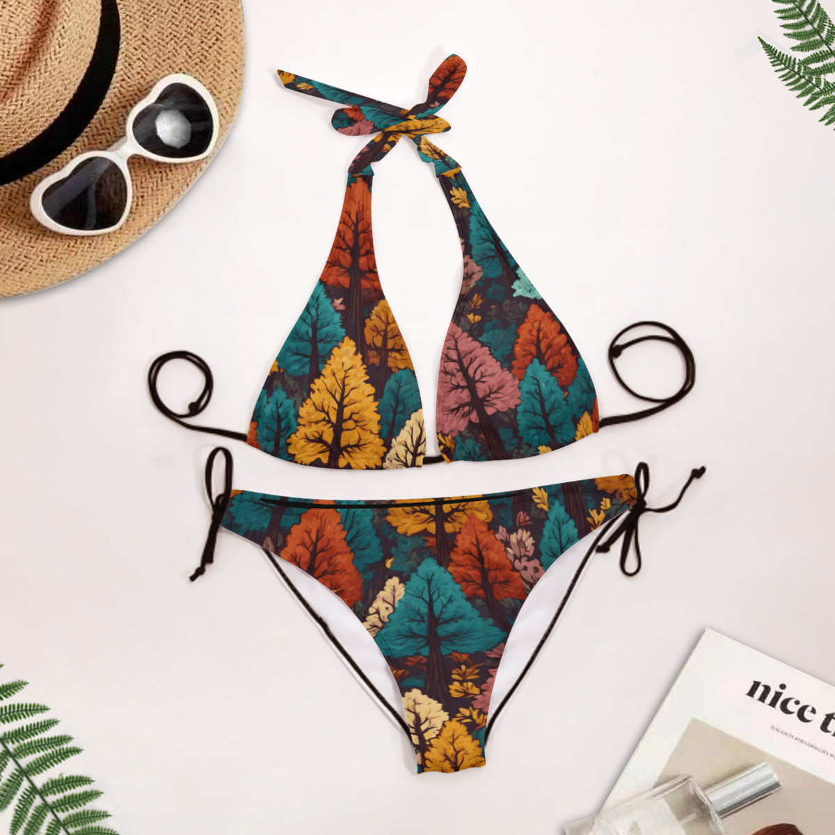 Beautiful Floral Bikini Swimsuit (Multi-Faceted Design)｜Polyester+Spandex