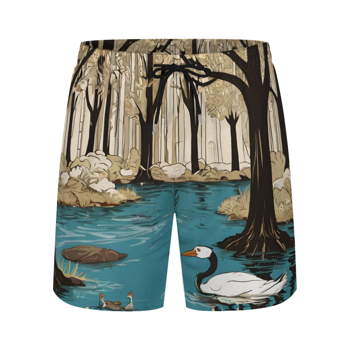 Landscape Wonder Men's Casual Shorts Double-Layer Sports Beach Shorts (Multi-Faceted Design) | Polyester