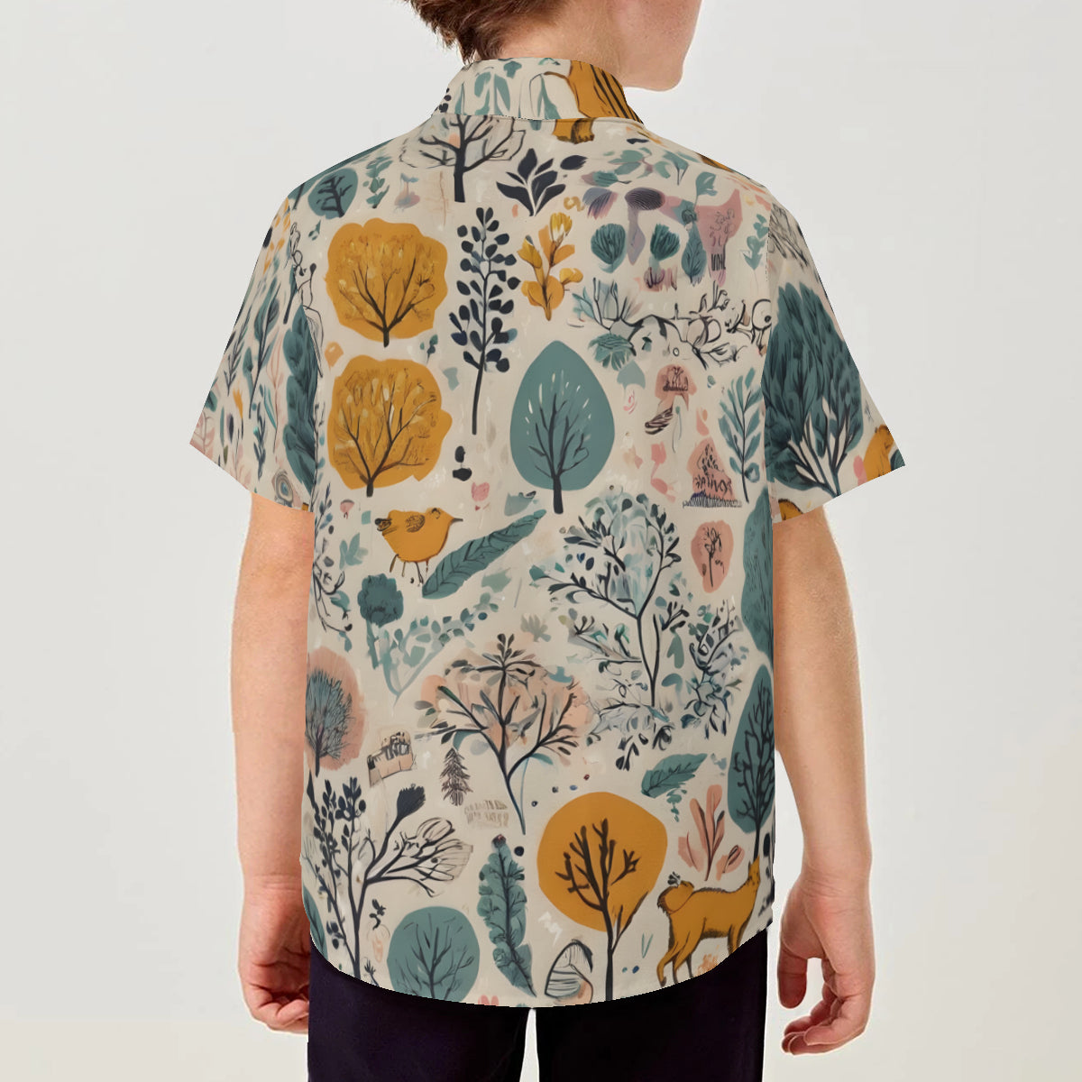 Abstract Floral Youth Shirts｜Polyester