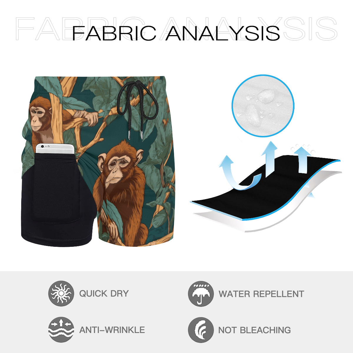 Monkey Vibes Short Sports Beach Shorts