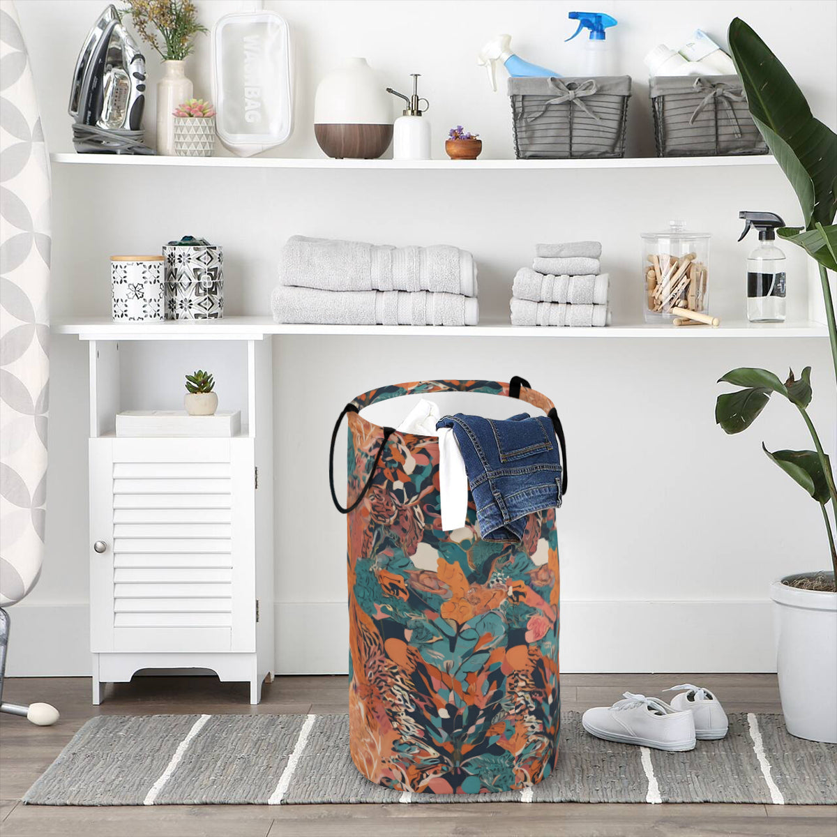 Abstract Vibes Large Capacity Foldable Laundry Basket