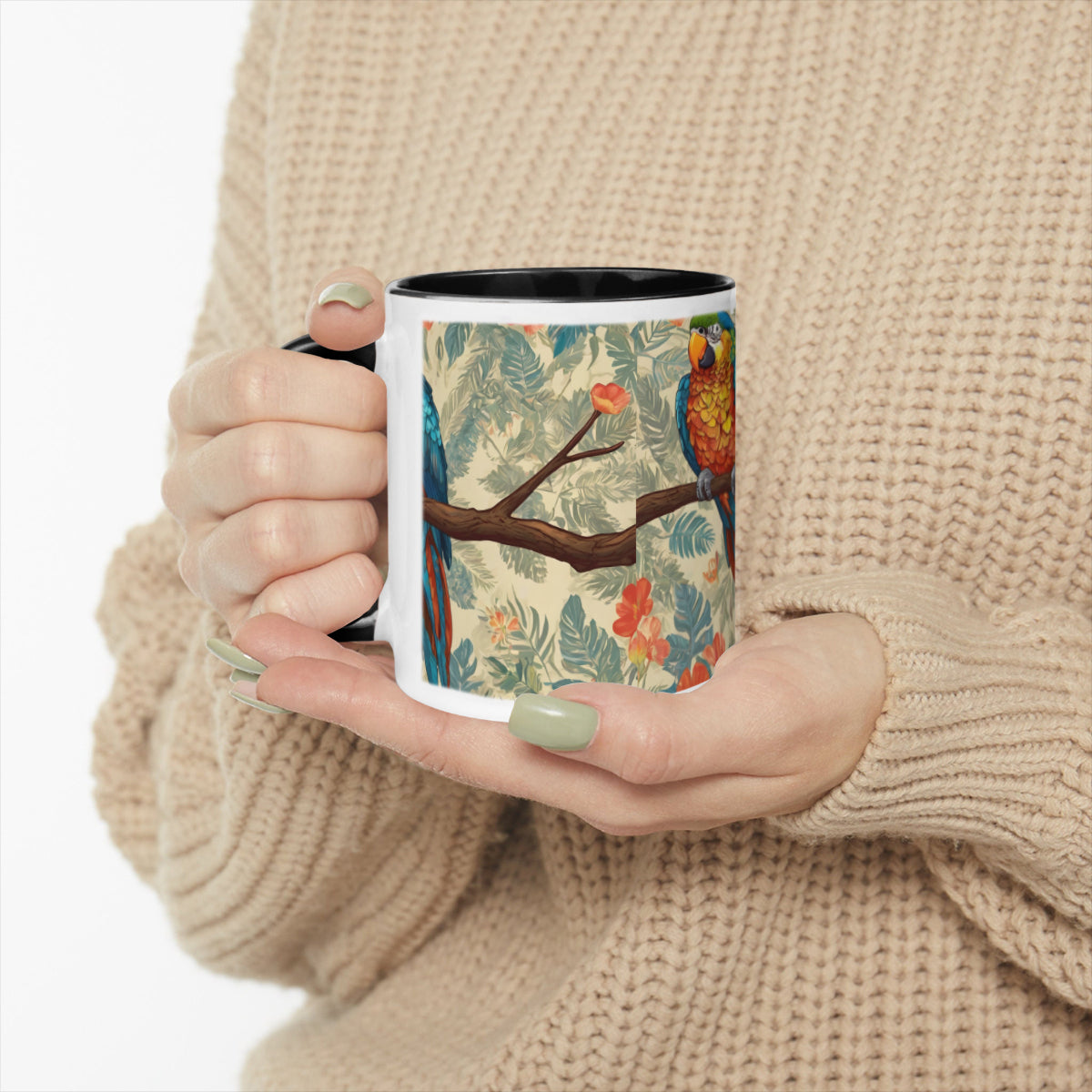 Parrot Design Personalized Two-Tone Mug (325ml/11oz) | Ceramic