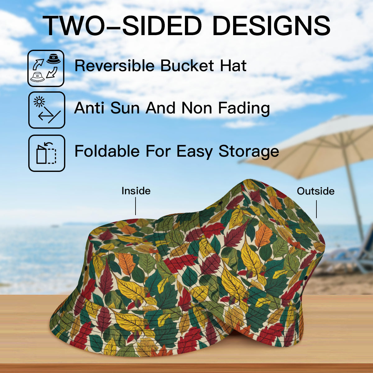 Awesome Leaves Fisherman Hat | Polyester