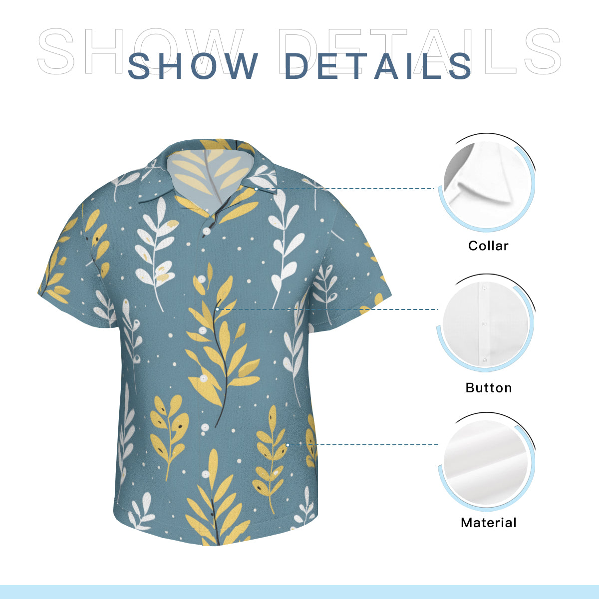 Floral Blue Hawaiian Shirt