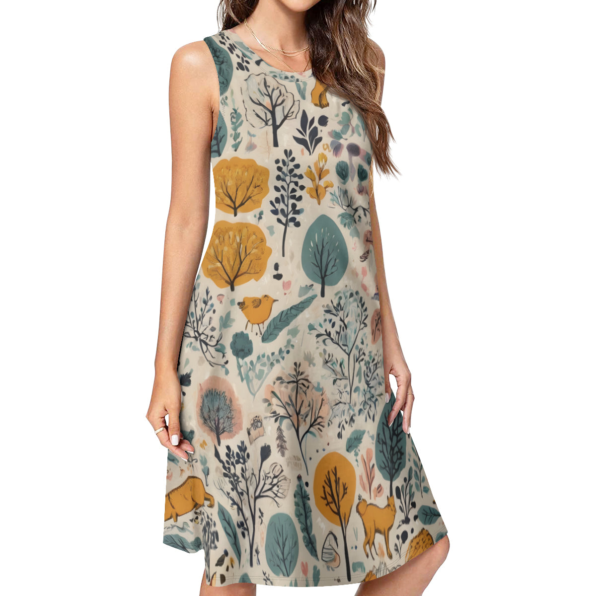 Abstract Floral Women's Casual Dress | Polyester