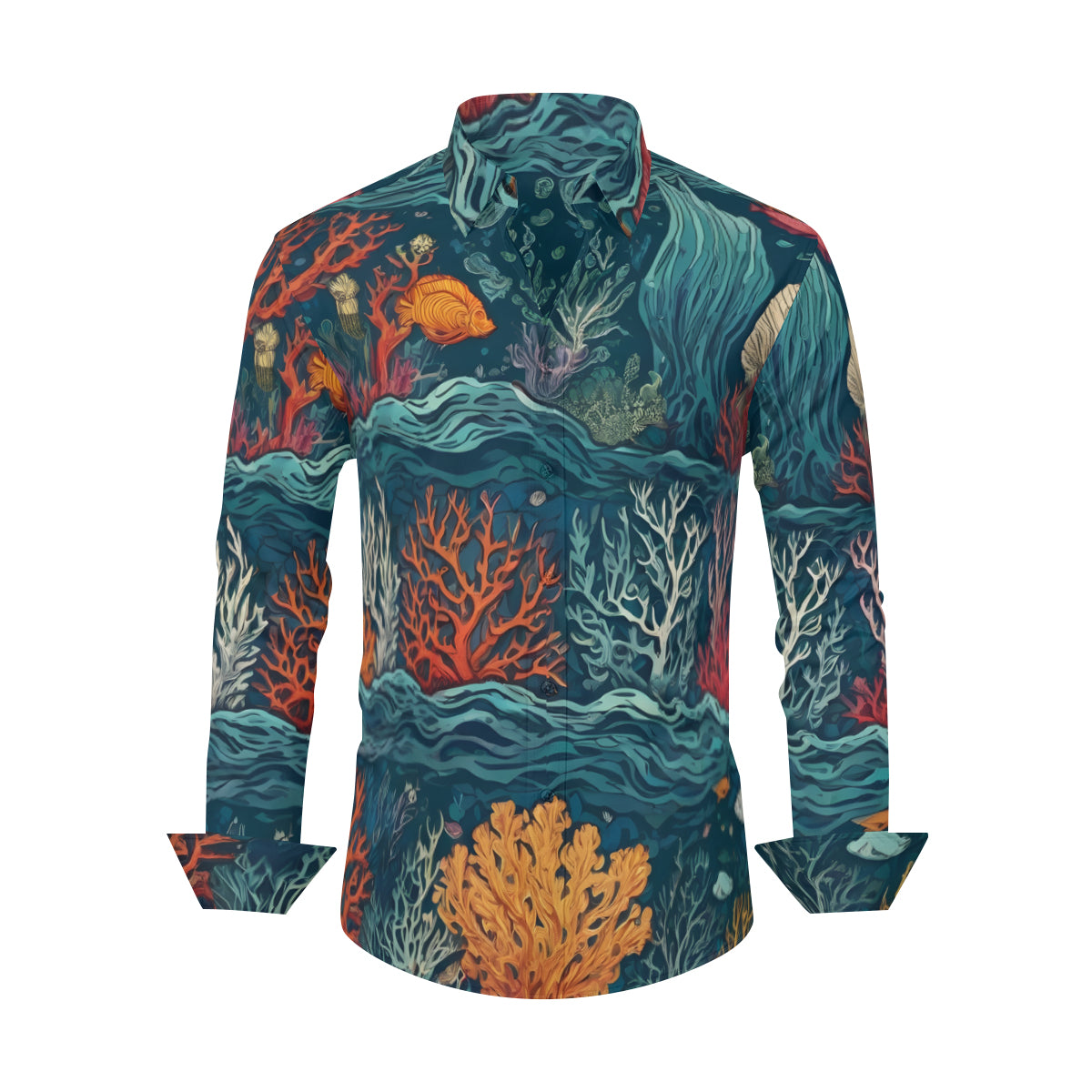 Under Sea Beauty Men's Classic Long-Sleeved Shirt | Polyester