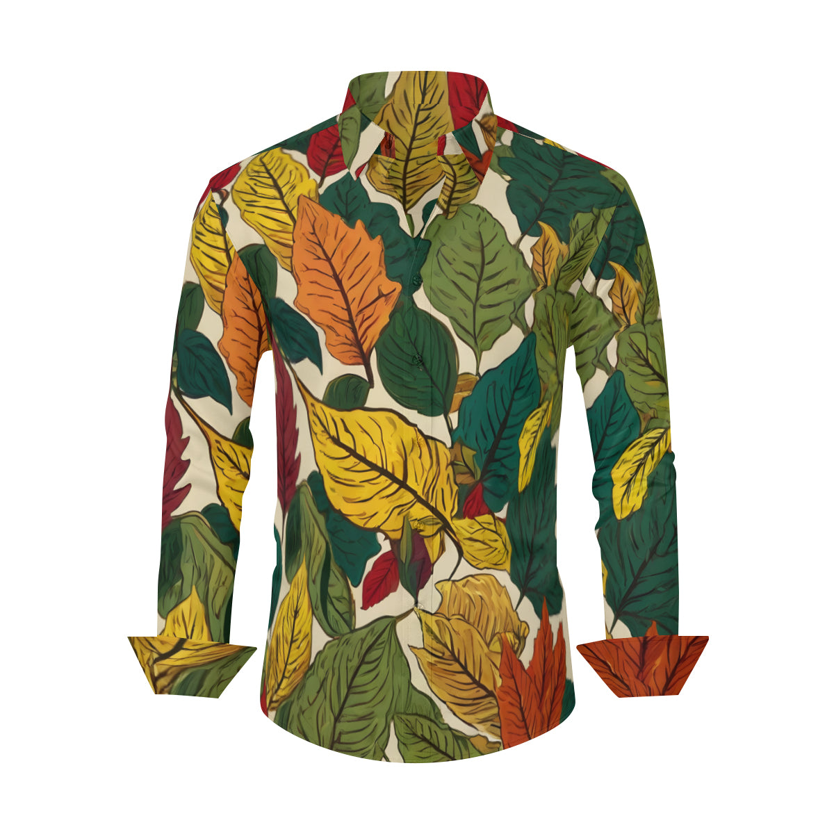 Awesome Leaves Men's Classic Long-Sleeved Shirt | Polyester