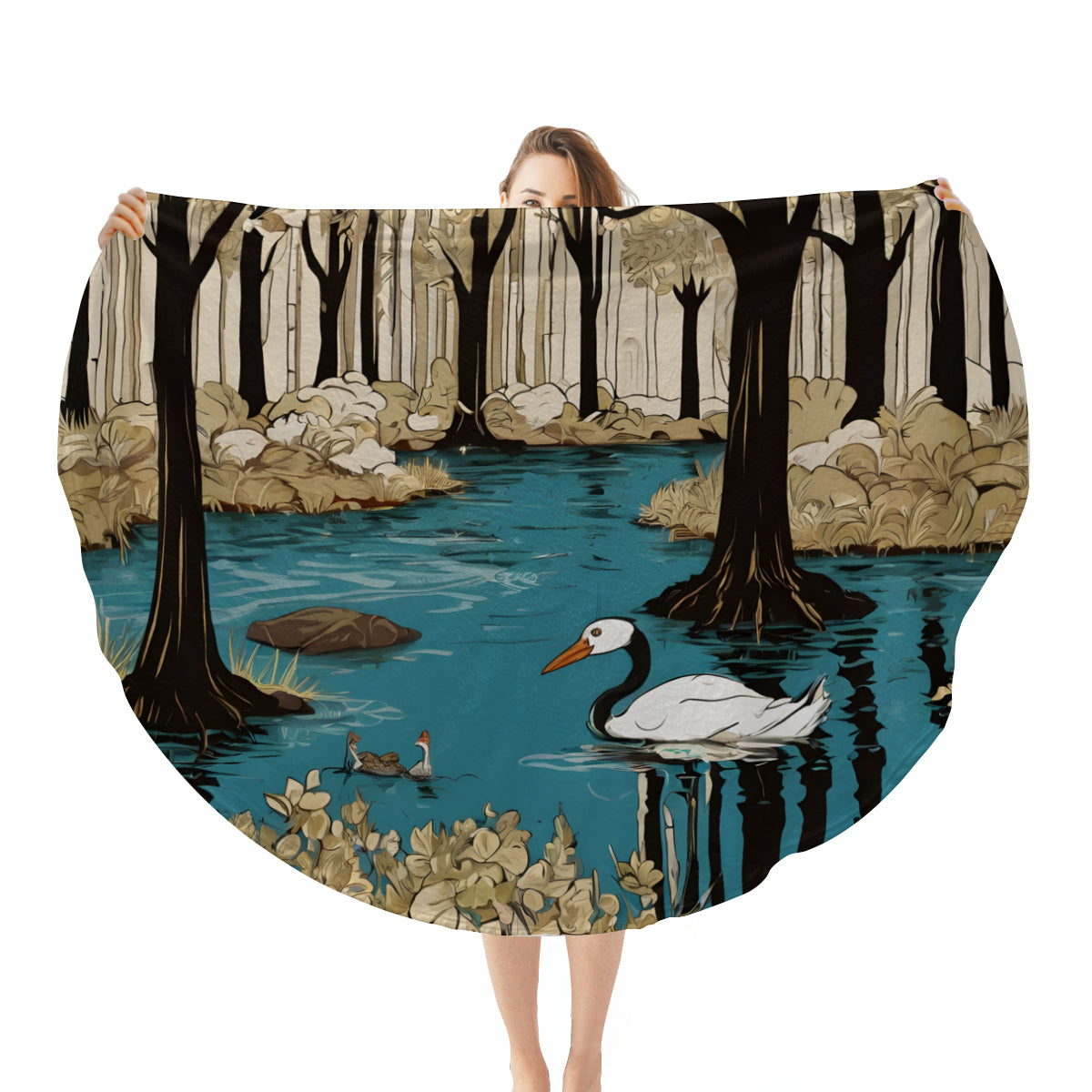 Landscape Wonder Single-Sided Printed Round Blanket | 280GSM Flannel