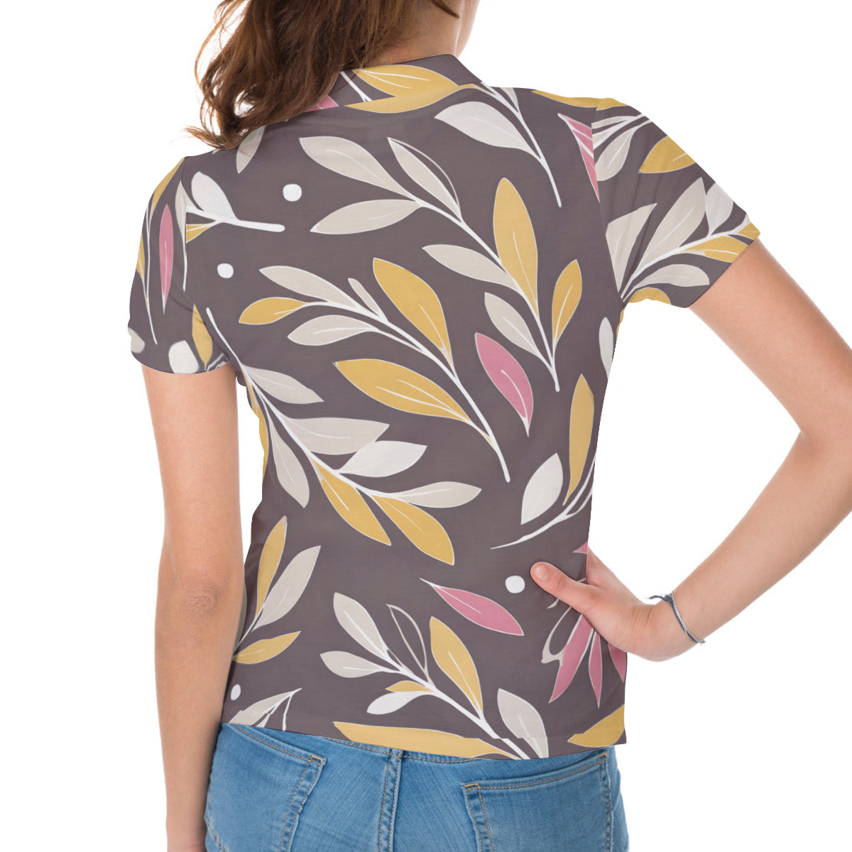 Golden Branches Women's Short-Sleeved Polo Shirt
