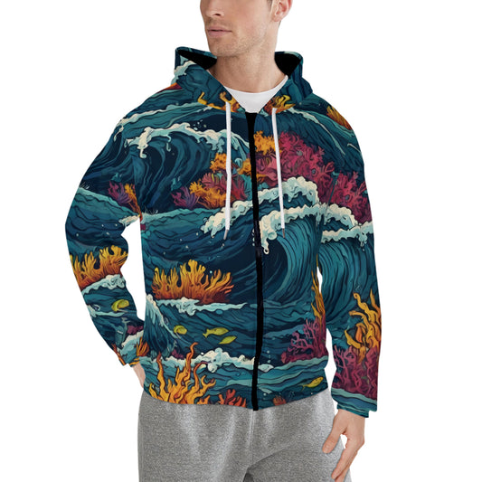 Ocean Vibes Men's Zip Hoodie