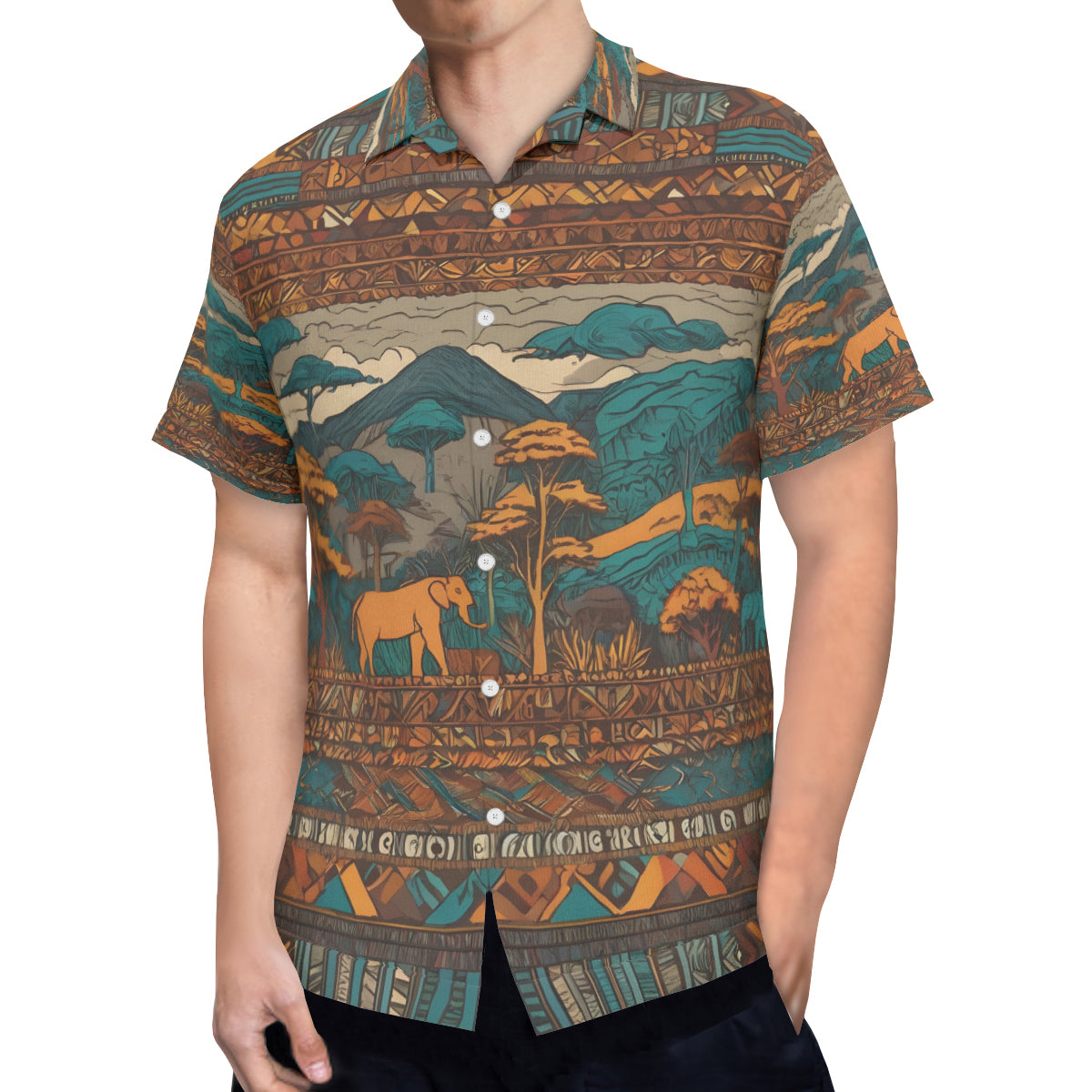 Beautiful Landscape All-Over Print Hawaiian Shirt（No chest pocket) | Polyester