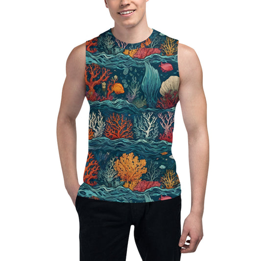 Under Sea Beauty All-Over Print Men's Sleeveless Vest｜Polyester