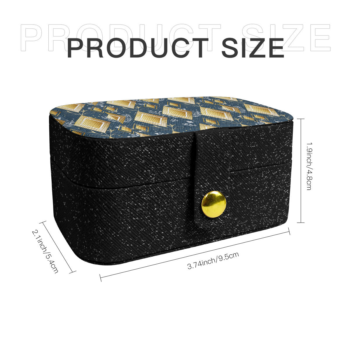Abstract Gold Personalized Portable Jewelry Box