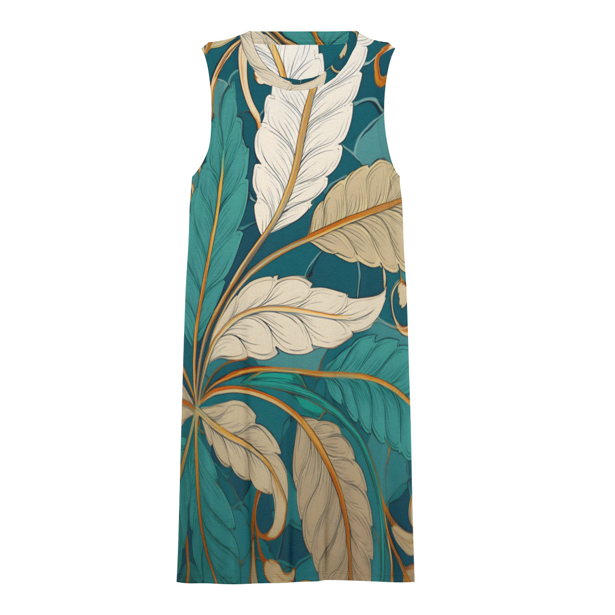 Tropical Leaves Women's Casual Dress | Polyester