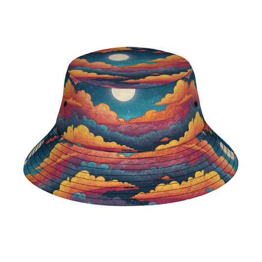 Sky Beauty Abstract Double-Sided Fisherman Hat | Polyester