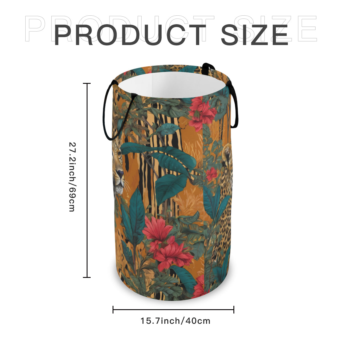 Warrior Leopard Large Capacity Foldable Laundry Basket | Polyester