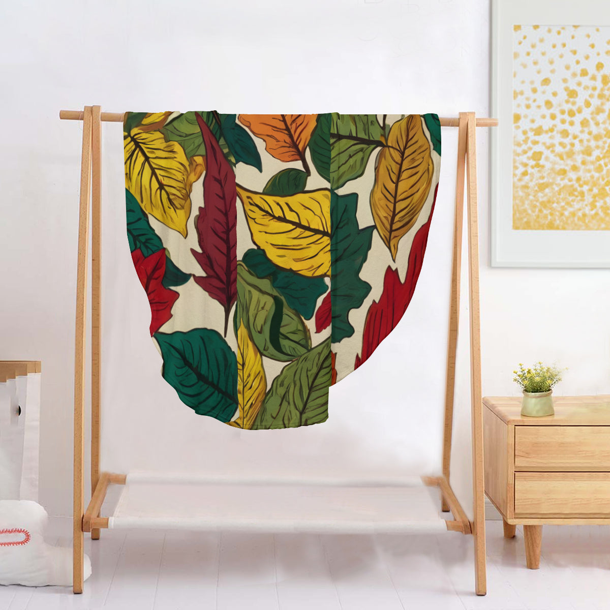 Awesome Leaves Round Blanket | 280GSM Flannel