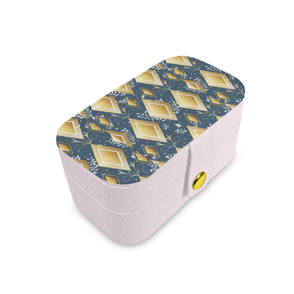 Abstract Gold Personalized Portable Jewelry Box