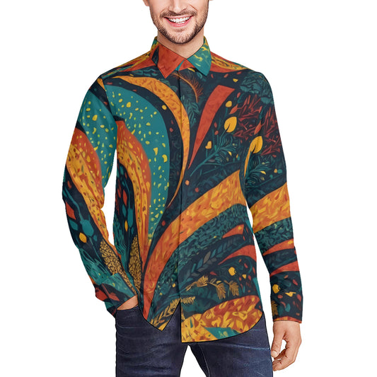 Abstract Beauty Men's Classic Long-Sleeved Shirt | Polyester