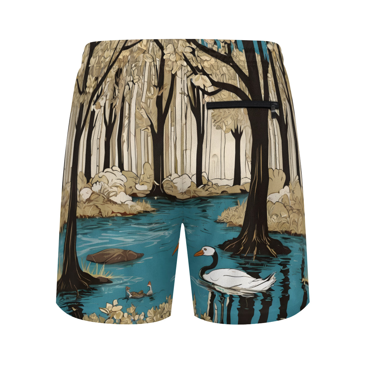 Landscape Wonder Men's Casual Shorts Double-Layer Sports Beach Shorts | Polyester