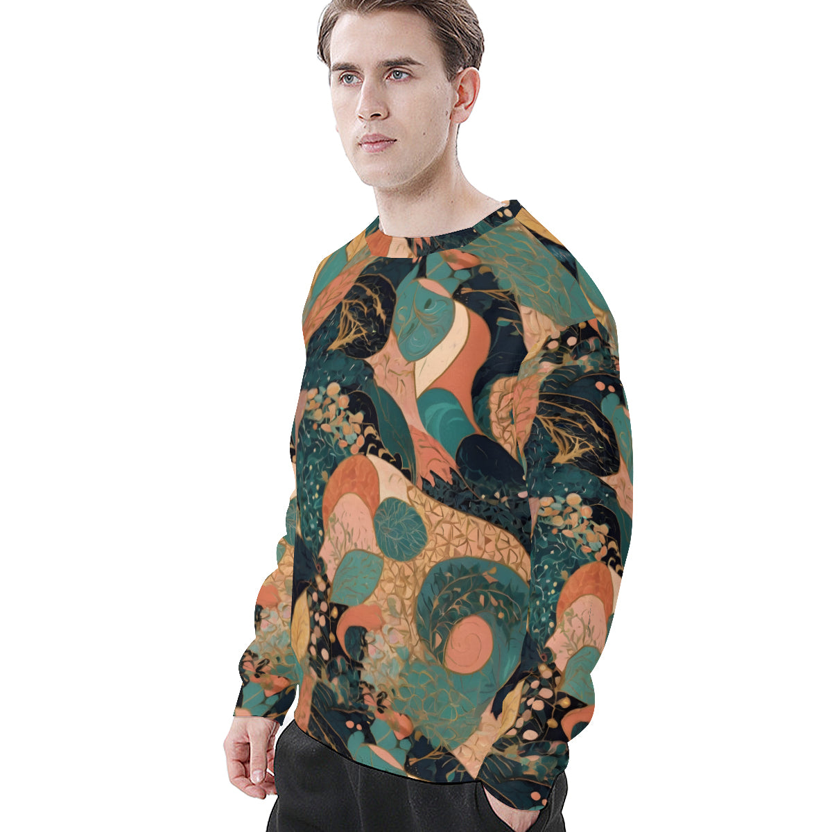 Abstract Wonder Men's O-Neck Long-Sleeved T-Shirt