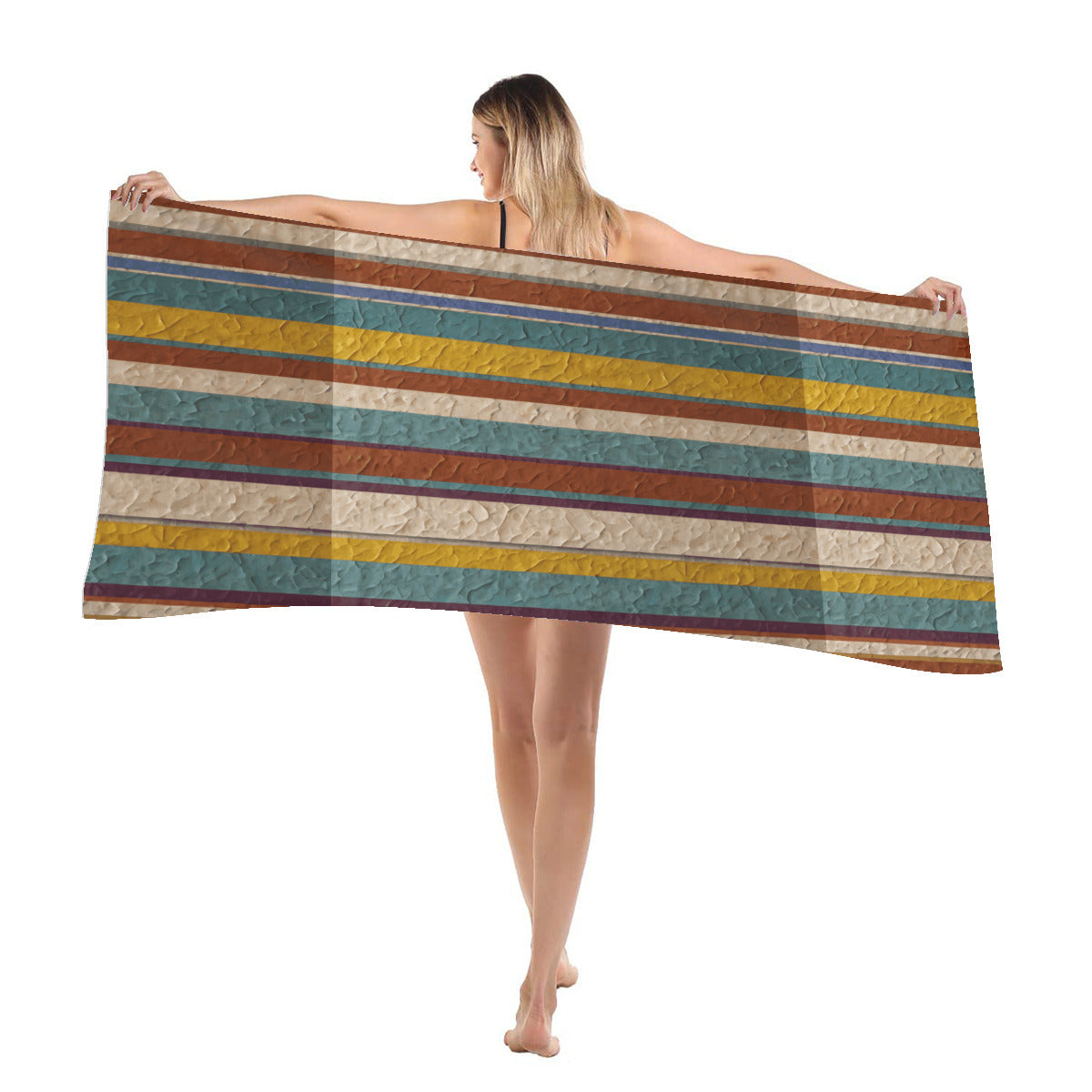 Strip Design Beach Towel｜Microfiber