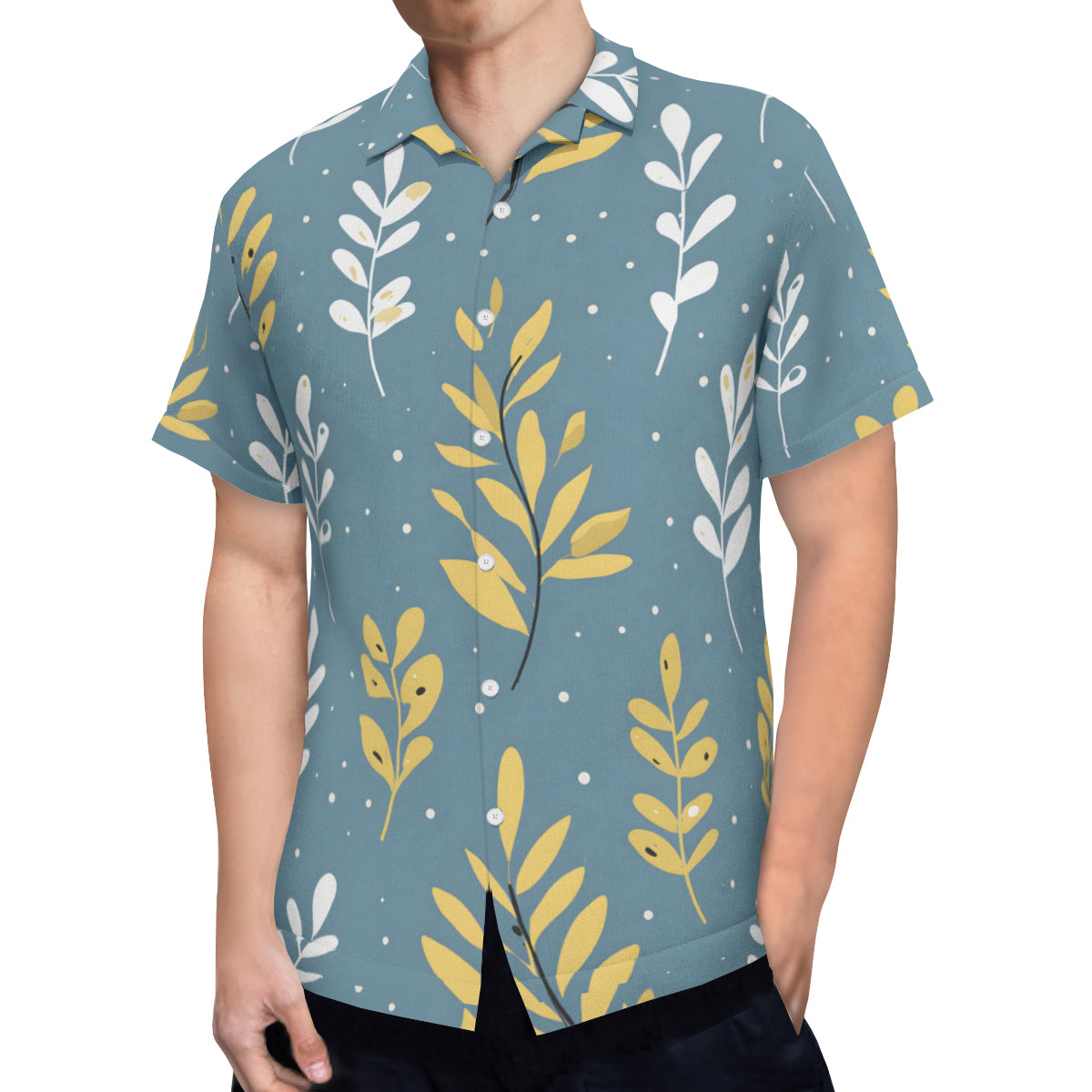 Floral Blue Hawaiian Shirt