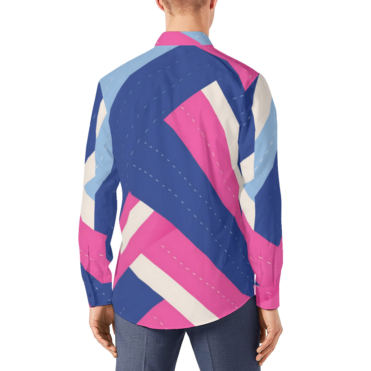 Abstract Men's Classic Long-Sleeved Shirt