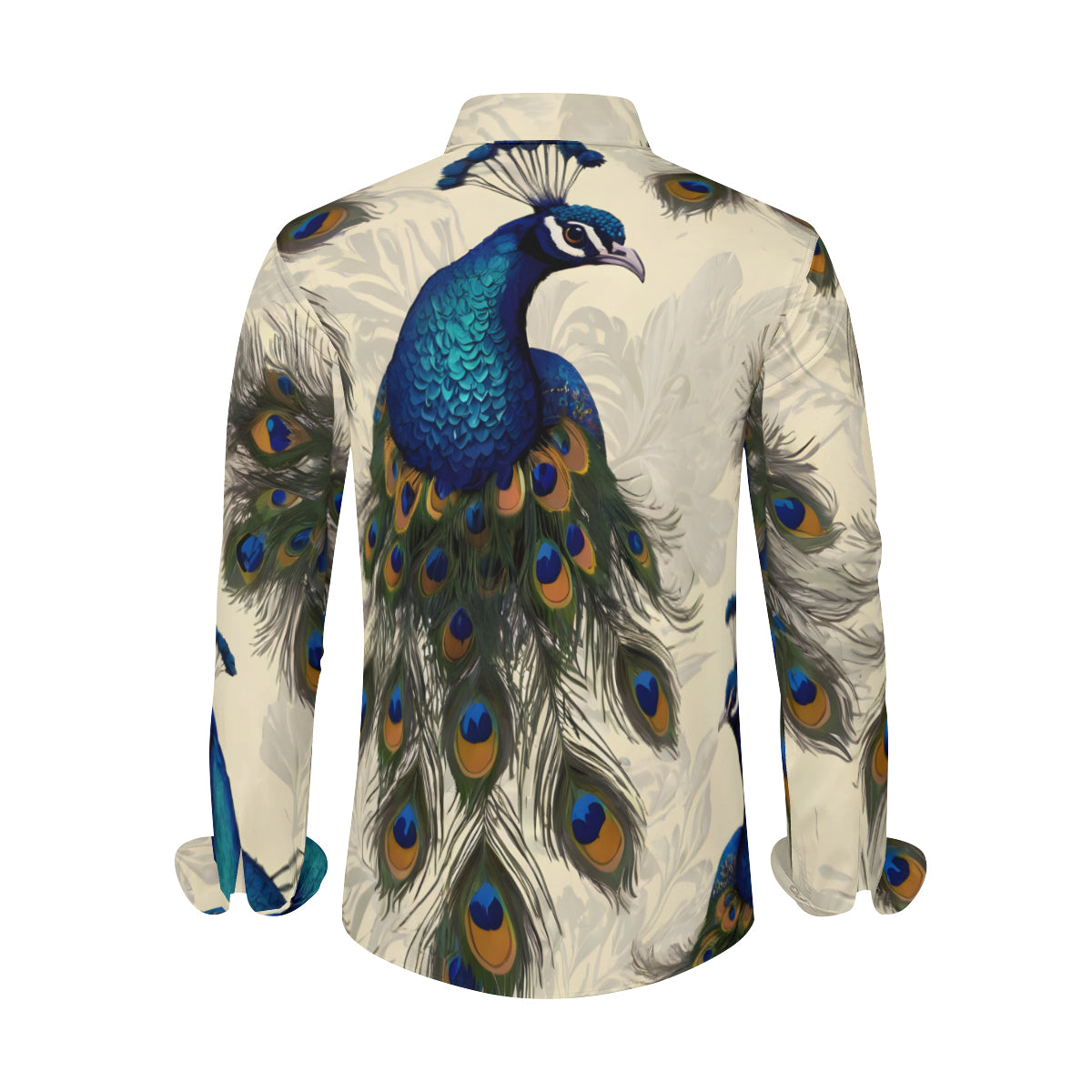Peacock Design Men's Classic Long-Sleeved Shirt | Polyester