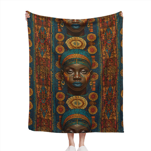 African Image Single-Sided Printed Blanket (Vertical) | 350GSM Flannel