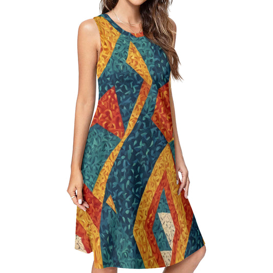 Abstract Pattern Women's Casual Dress | Polyester