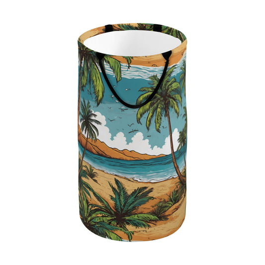 Beach Front Large Capacity Foldable Laundry Basket | Polyester