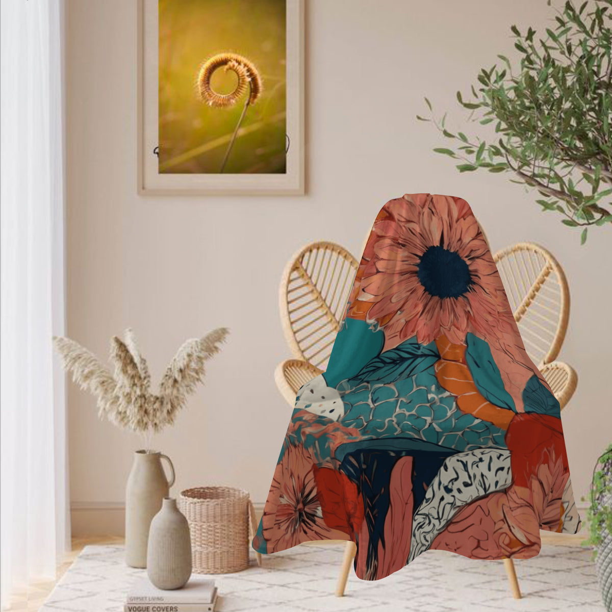 Awesome Floral Round Blanket | 280GSM Flannel