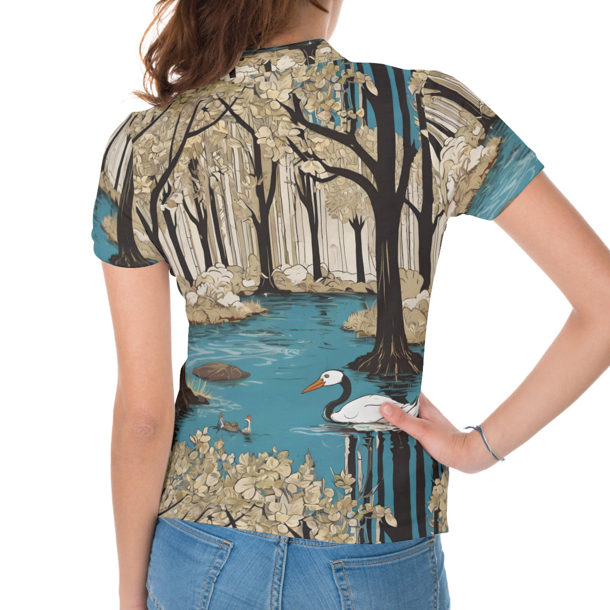 Landscape Wonder Women's Short-Sleeved Polo Shirt