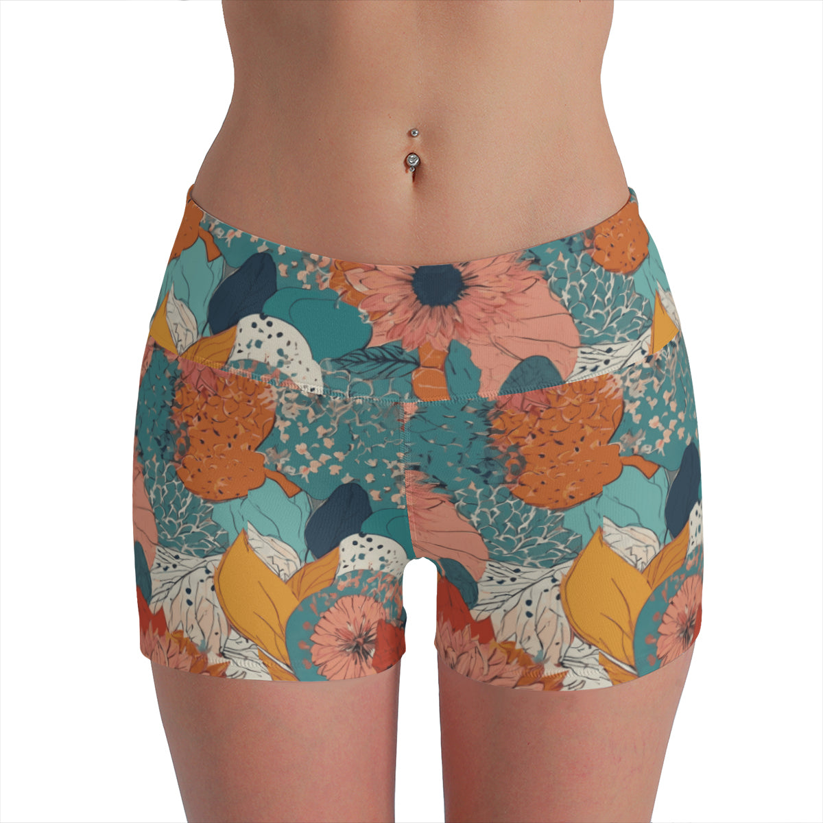 Awesome Floral Women's Yoga Shorts｜ Polyester