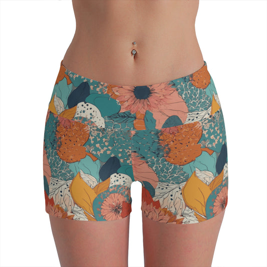 Awesome Floral Women's Yoga Shorts｜ Polyester