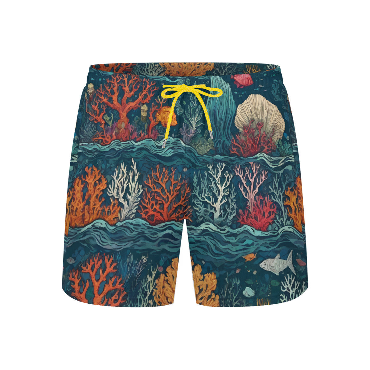 Under Sea Beauty Men's Casual Shorts Double-Layer Sports Beach Pants (Short) | Polyester