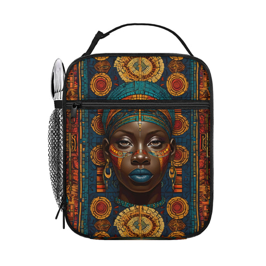 African Image Portable Handheld Insulated Lunch Bag｜Oxford Cloth