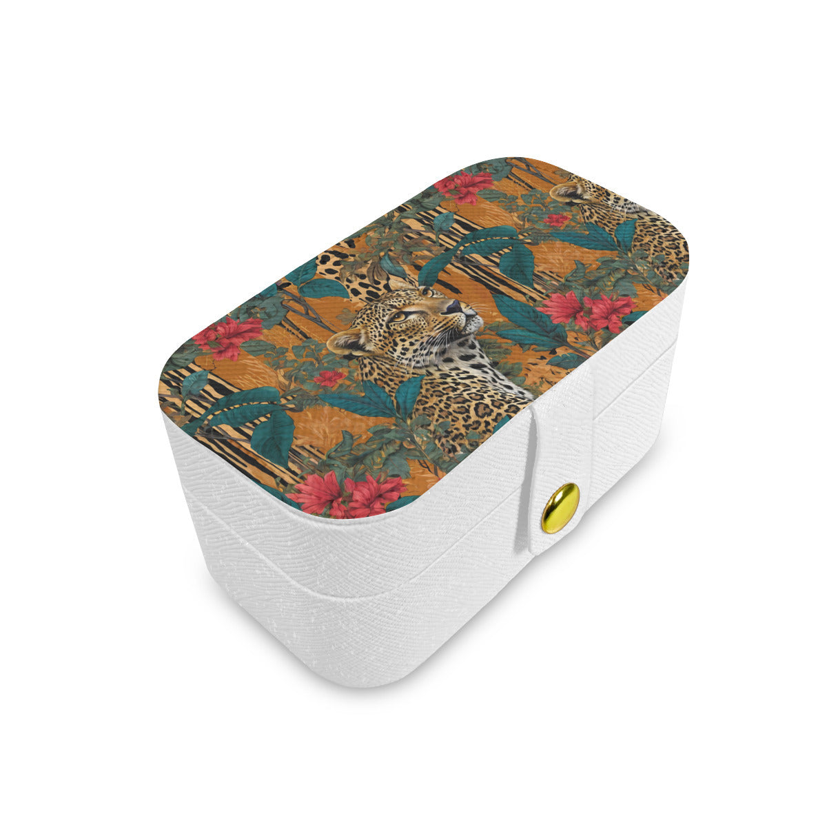 Warrior Leopard Personalized Portable Jewelry Box | PU