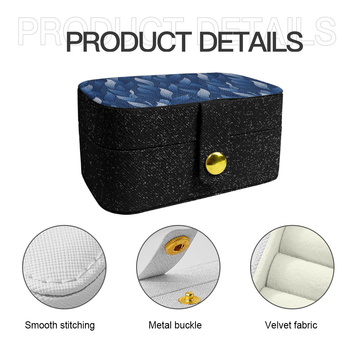 Blue Personalized Portable Jewelry Box