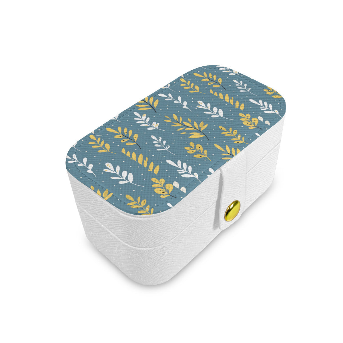 Floral Blue Portable Jewelry Box